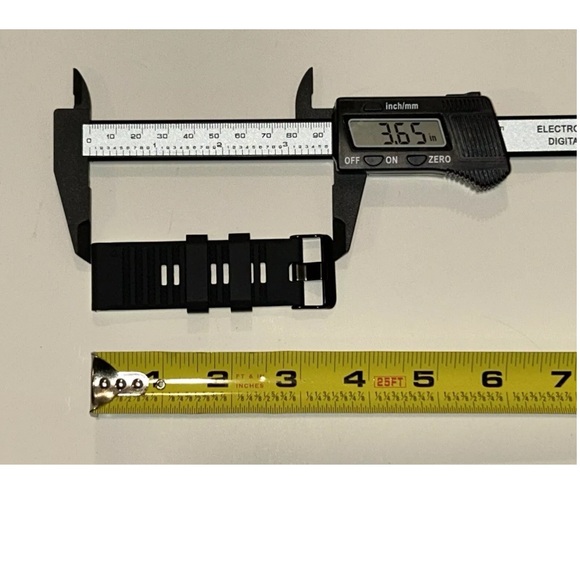 Watch Band 25mm Black w White Rubber Replacement For Nixon 51-30 Strap Garmin - Picture 9 of 12